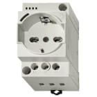 FINDER - Steckdose für Reiheneinbau, grau, für Wechselstrom 16 A 250 V, mit LED Anzeige und Schutzkontakt