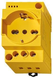 FINDER - Steckdose für Schaltschrank, gelb, mit LED