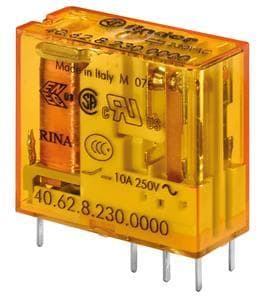 FINDER - Steck-/Printrelais, 2 Wechsler für 10 A, Spule 230 V AC
