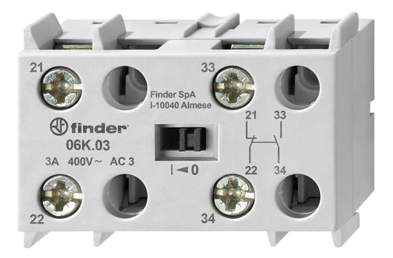 FINDER - Hilfsschalter-Block, 1 Schließer und 1 Öffner 2 A (400 V – AC 15)