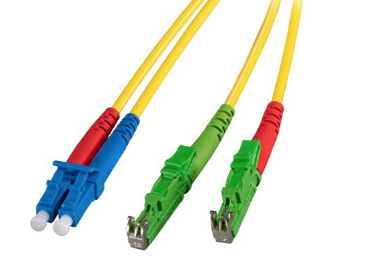 CABLEDOC - LWL-Patchkabel 2mm OS2 LSOH LC <> E2000/APC 8° 2m