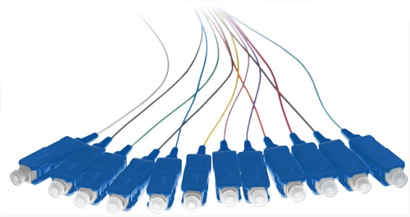 CABLEDOC - LWL SC-Pigtail Simplex OS2 12-färbig VPE 12 Stk