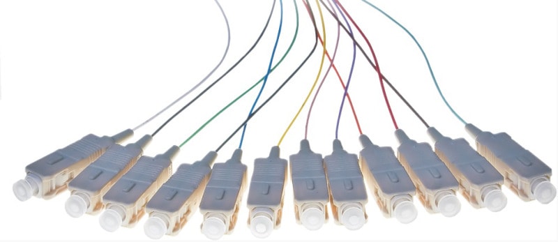 CABLEDOC - LWL SC-Pigtail Simplex OM2 12-färbig VPE 12 Stk