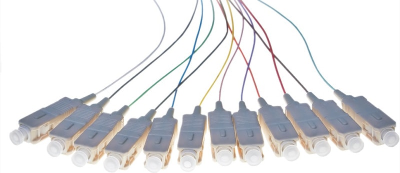 CABLEDOC - LWL SC-Pigtail Simplex OM3 12-färbig VPE 12 Stk