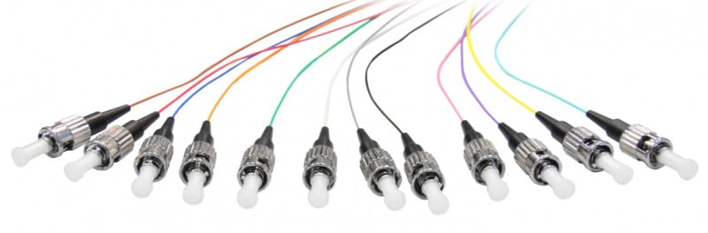CABLEDOC - LWL ST-Pigtail Simplex OM3 12-färbig VPE 12 Stk