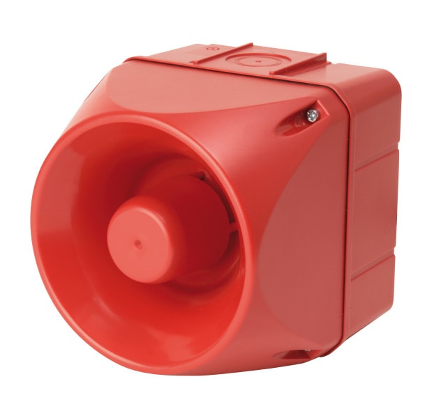 AUER - ASM Elektron.Mehrtonsirene mit Klang- bildauswahl, 32 Töne, 24-48V AC/DC, rot
