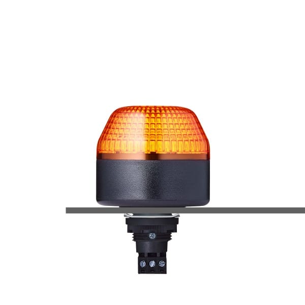 AUER - M22 Einbau-LED Dauer-/Blinkleuchte 24 V AC/DC, or/sw, d=65mm