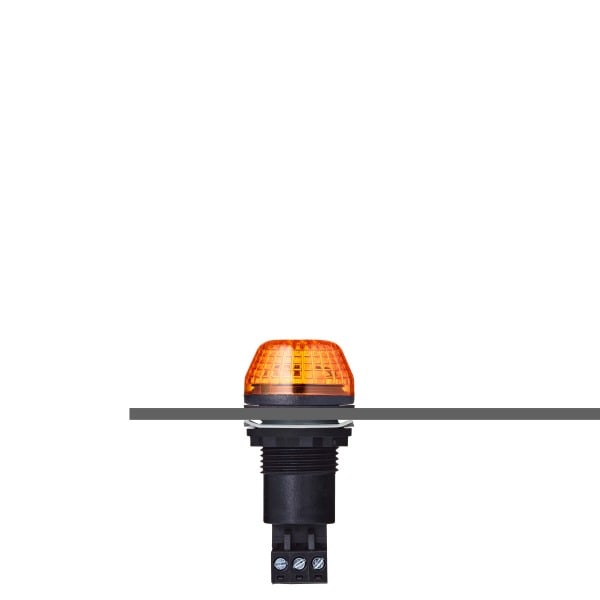 AUER - M22 Einbau-LED Dauer-/Blinkleuchte 24 V AC/DC, or/sw, d=30mm