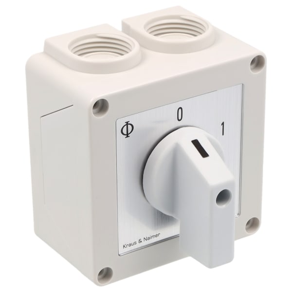 KRAUS&NAIMER - Ausschalter 20A,2pol.,'0-1',60Grad,AP-Geh.IP42