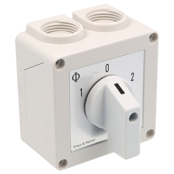 KRAUS&NAIMER - Umschalter m.0 20A,1pol.,'1-0-2',60Grad,AP-Geh.IP42