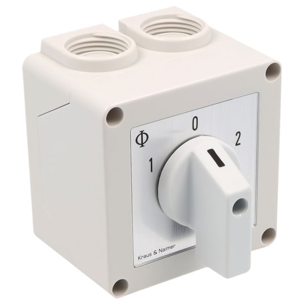 KRAUS&NAIMER - Umschalter m.0 20A,2pol.,'1-0-2',60Grad,AP-Geh.IP42
