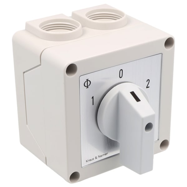 KRAUS&NAIMER - Umschalter m.0 25A,2pol.,'1-0-2',60Grad,AP-Geh.IP42