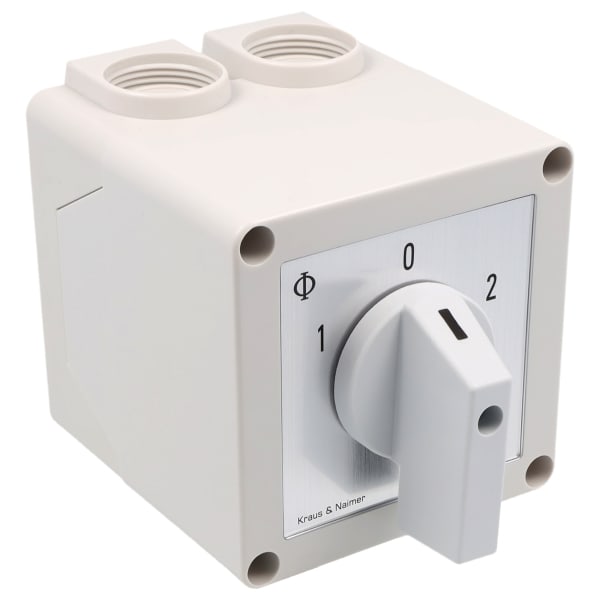 KRAUS&NAIMER - Umschalter m.0 25A,3pol.,'1-0-2',60Grad,AP-Geh.IP42