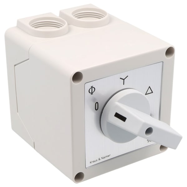 KRAUS&NAIMER - Stern-Dreieck-Schalter 25A/7,5kW(AC-3),1 Drehr.AP-Geh.IP42
