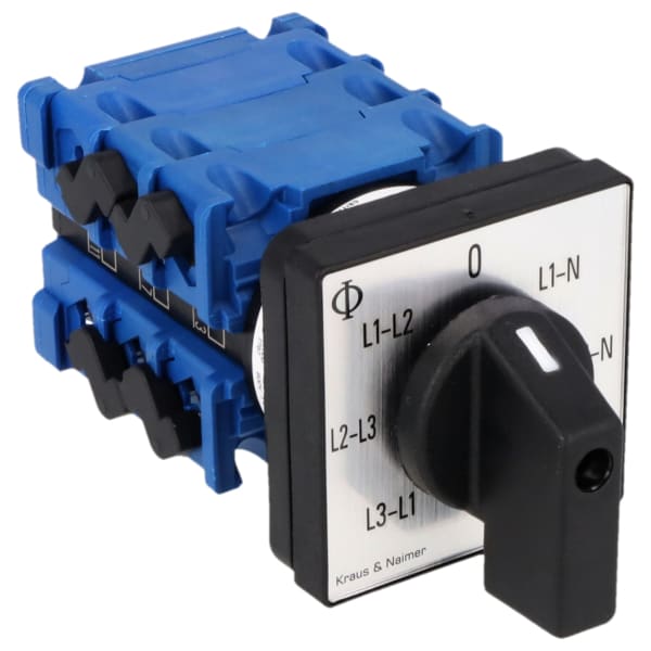 KRAUS&NAIMER - Voltmeter-Umschalter,3 verk.Spg./3Ph.gg.0,4Lochbef.