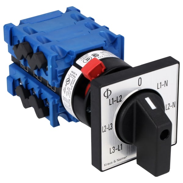 KRAUS&NAIMER - Voltmeter-Umschalter,3 verk.Spg./3Ph.gg.0,Zentralbef