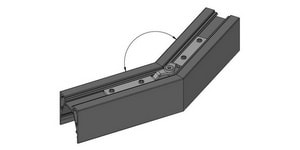 BARTHELME - Profilverbinder einstellbar f. eine abbieg. Lichtlinie V2A-Edelstahl