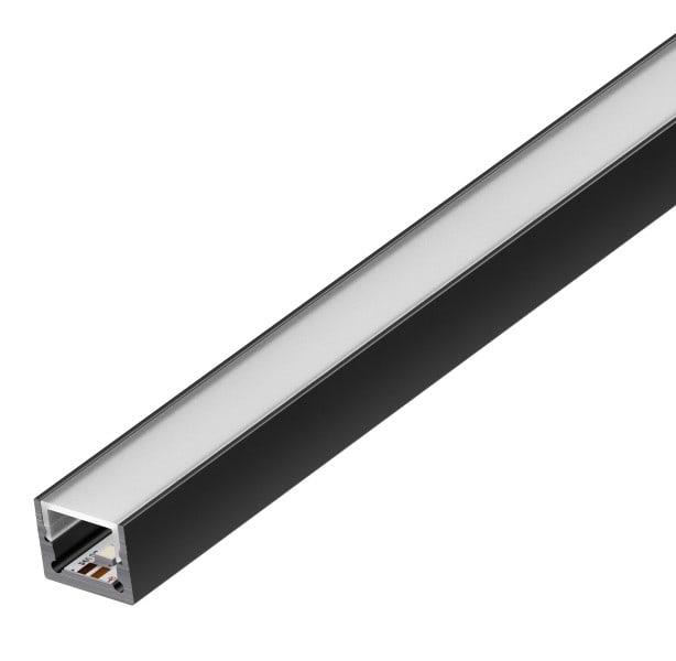 BARTHELME - BARdolino Midi flach Profil Aluminium eloxiert schwarz 15x12 mm 1000 mm