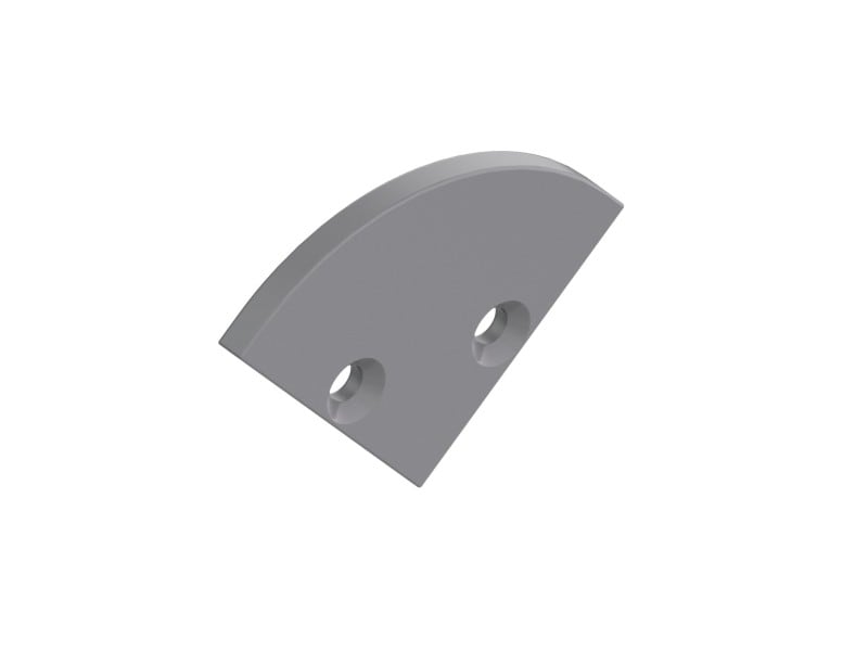 BARTHELME - BARdolino Midi Angolo Endkappenset rund Kunststoff grau 20x20x2 mm