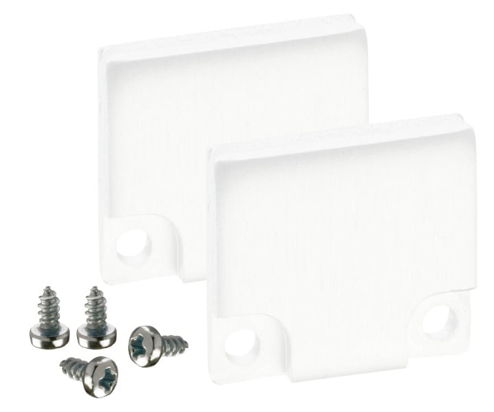 BARTHELME - BARdolino hoch Endkappen Aluminium pulverbeschichtet RAL9010 18,4x19,7 mm 3 mm 2 Stück