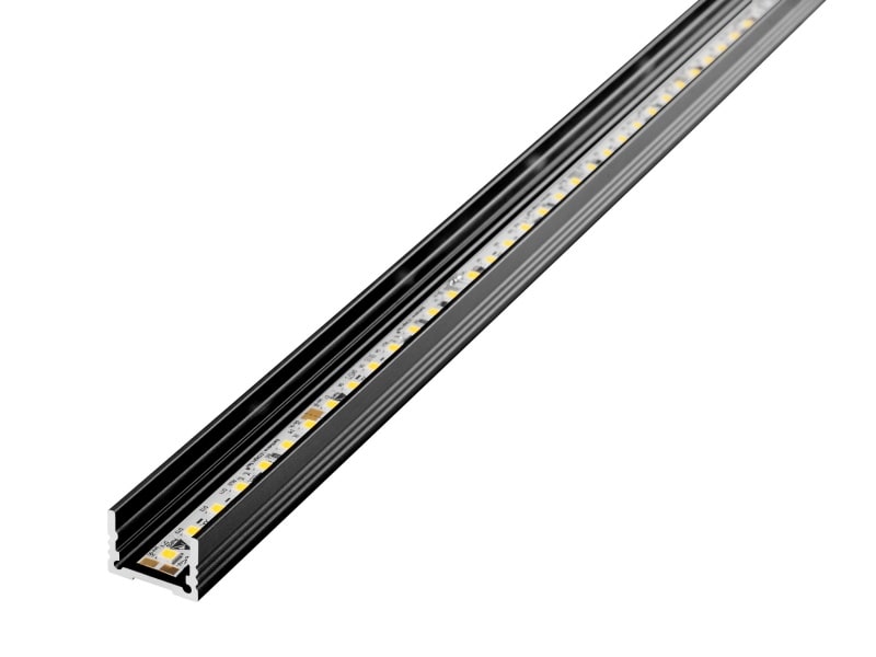BARTHELME - BARdolino flach Profil Aluminium pulverbeschichtet RAL9005 18,4x13 mm 3020 mm