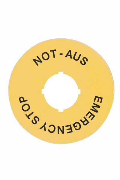 BENEDIKT&JAEGER - Gelbe Scheibe Ø70mm NOT-AUS / EMERGENCY STOP