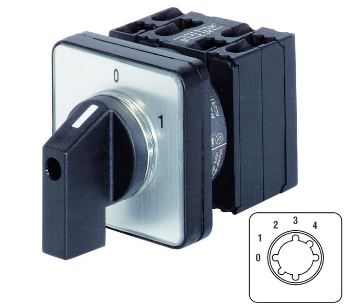 BENEDIKT&JAEGER - Stufenschalter 3-polig mit Nullstellung, 4 Stufen 0-1-2-3-4