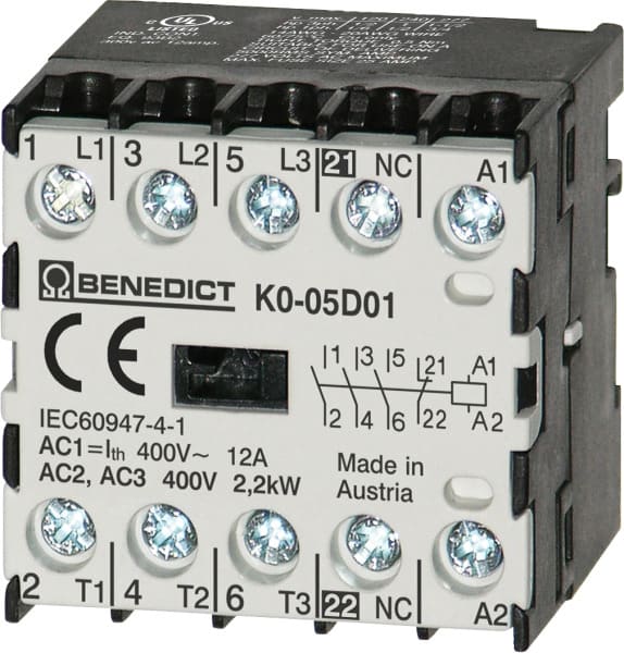 BENEDIKT&JAEGER - Mikro-Schütz 2,2kW 3~400V, 220-230V 50Hz 230-250V 60Hz