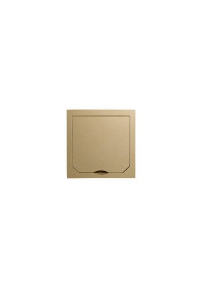 ABL-SURSUM - Abdeckung mit Klappdeckel Messing-Optik matt, 94 x 94 mm
