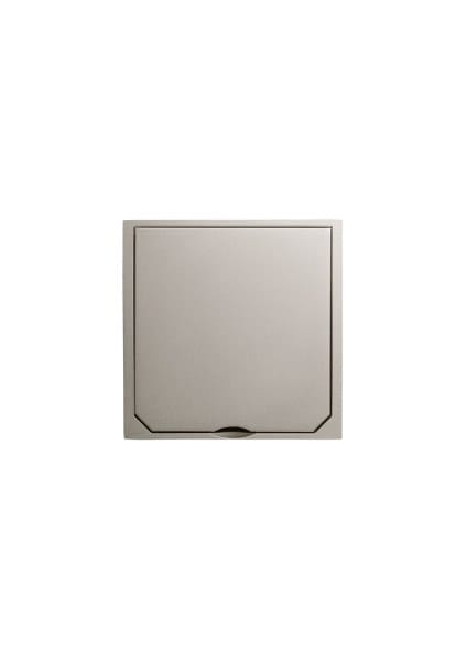 ABL-SURSUM - Abdeckung mit Klappdeckel Platin-Optik matt, 112 x 112 mm
