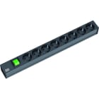 BACHMANN - 19'' 1HE 8xCEE7/3 sw 1xSchalter Strom 2,0m CEE7/7