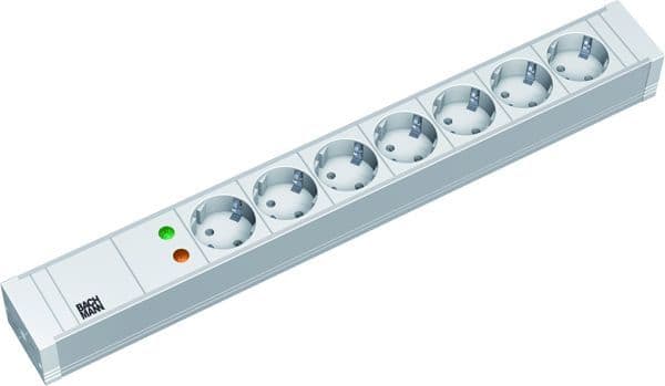 BACHMANN - 19'' PVC 7xCEE7/3 1xSPD Strom 2,0m CEE7/7