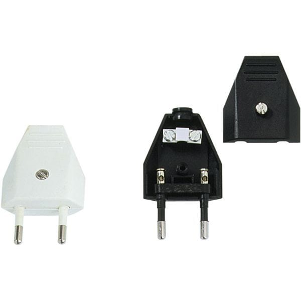 BACHMANN - Euroflachstecker 2,5A / 250V weiß, mit Schraubanschluss