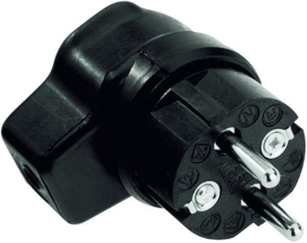 BACHMANN - Vollgummi-Winkelstecker schwarz