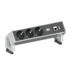 BACHMANN - DESK2 3xCEE7/3 1xCAT6 1xUSB 0,2m RAL9010
