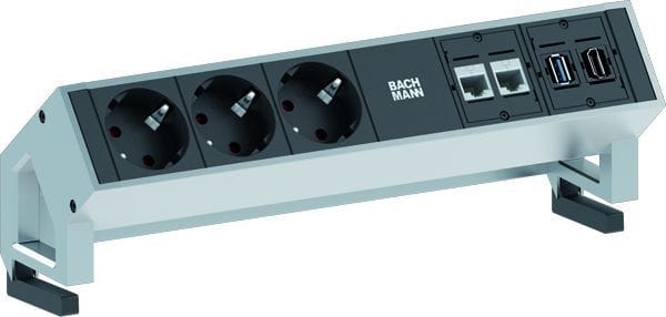 BACHMANN - DESK2 3xCEE7/3 2xCAT6A 1xHDMI 1xUSB 0,2m Inox