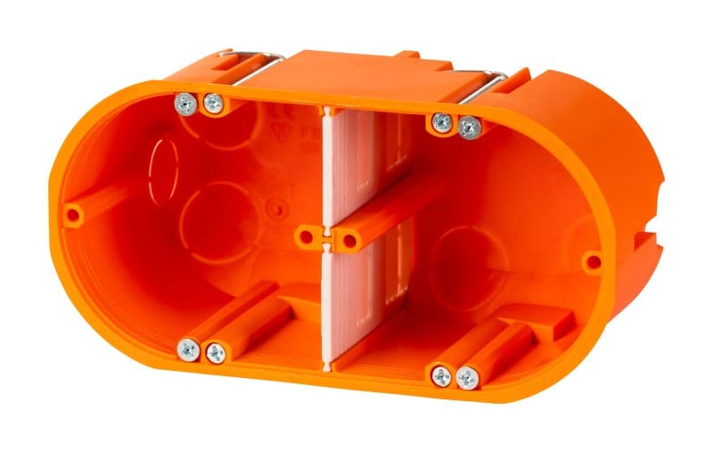 F-TRONIC - Hohlwandgerätedose 2x massiv 2-fach ø 68, t=60mm