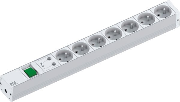 BACHMANN - 19'' 1,5HE 4xCEE7/3 1xSchalter 1xGVS Strom 2,0m CEE7/7
