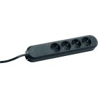 BACHMANN - SMART Schuko 4xCEE7/3 schwarz Strom 1,5m CEE7/7