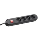 BACHMANN - SMART Schuko 4xCEE7/3 1xSchalter 1,5m CEE7/7, sw