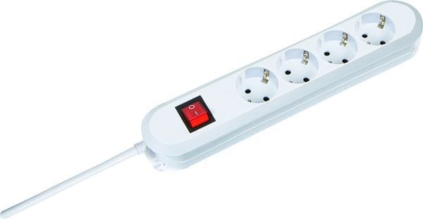 BACHMANN - SMART Schuko 4xCEE7/3 ws 1xSchalter Strom 1,5m CEE7/7