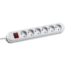 BACHMANN - SMART Schuko 6xCEE7/3 weiß 1xSchalter Strom 3,0m CEE7/7