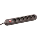 BACHMANN - SMART Schuko 6xCEE7/3 braun 1xSchalter Strom 1,5m CEE7/7