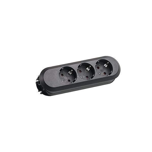 BACHMANN - SMART Schuko 3xCEE7/3 schwarz ohne Zuleitung