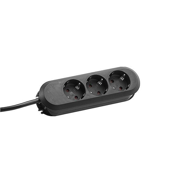 BACHMANN - SMART Schuko 3xCEE7/3 schwarz Strom 3,0m CEE7/7