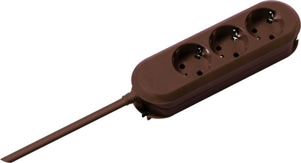 BACHMANN - SMART Schuko 3xCEE7/3 braun Strom 3,0m CEE7/7