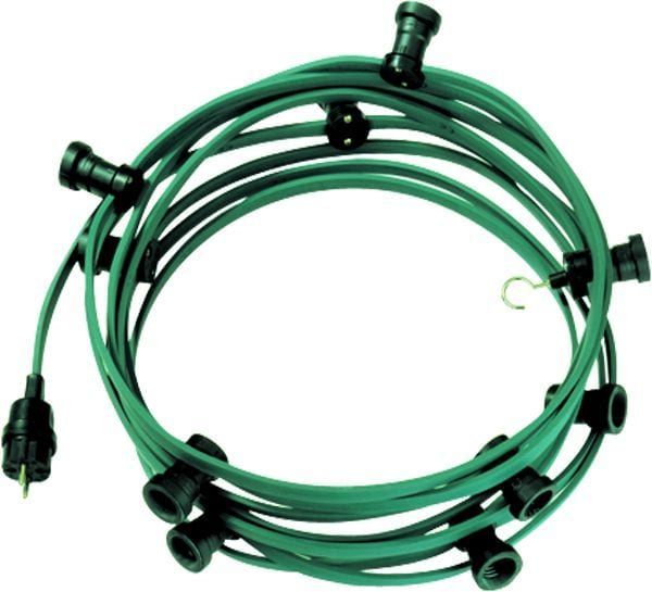 BACHMANN - Lichterkette L:10,0m gn 10 Fassungen E27