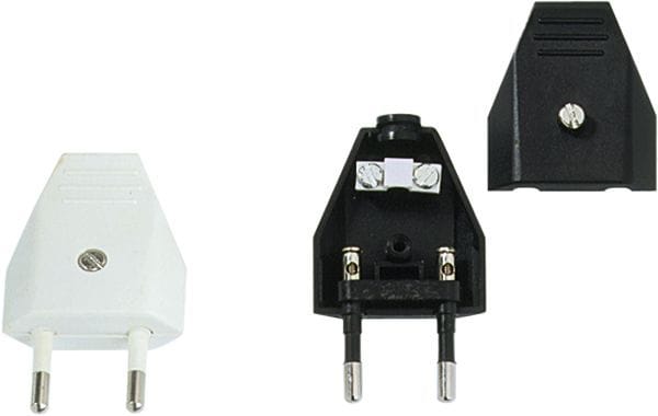 BACHMANN - Euroflachstecker 2,5A / 250V schwarz, mit Schraubanschluss