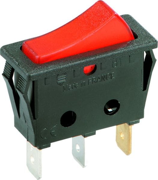 BACHMANN - Wippenschalter Serie 3652, Ausschalter, bel., 1polig, s/rot