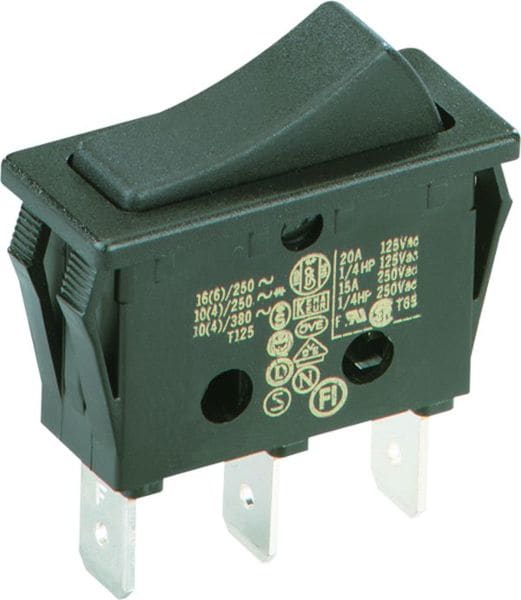 BACHMANN - Wippenschalter Serie 3652, Umschalter, unbel., 1polig, s/s